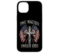 One Nation Under God Cross American Flag Patriotic Graphic Case for iPhone 14 Plus