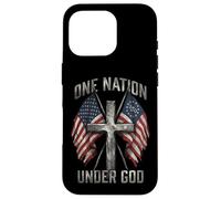 One Nation Under God Cross American Flag Patriotic Graphic Case for iPhone 16 Pro