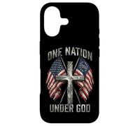 One Nation Under God Cross American Flag Patriotic Graphic Case for iPhone 17