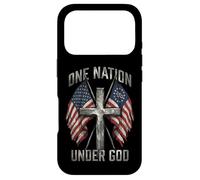 One Nation Under God Cross American Flag Patriotic Graphic Case for iPhone 17 Pro