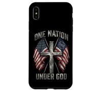 One Nation Under God Cross American Flag Patriotic Graphic Case for iPhone XS Max