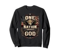 One Nation Under God Eagle American Flag Patriotic Christian Sweatshirt