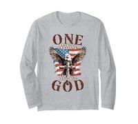 One Nation Under God Eagle Cross and American Flag Men Women Long Sleeve T-Shirt