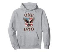 One Nation Under God Eagle Cross and American Flag Men Women Pullover Hoodie