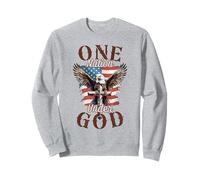 One Nation Under God Eagle Cross and American Flag Men Women Sweatshirt