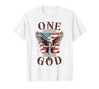 One Nation Under God Eagle Cross and American Flag Men Women T-Shirt
