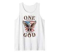 One Nation Under God Eagle Cross and American Flag Men Women Tank Top