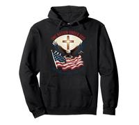 One Nation Under God Eagle Flag Cross 250 Years Blessed Pullover Hoodie