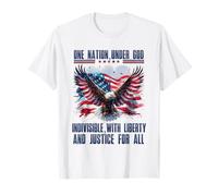 One Nation Under God Liberty Justice For All Eagle Flag USA T-Shirt
