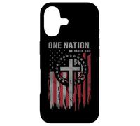 One Nation Under God Patriotic American Flag Cross Case for iPhone 17