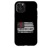 One Nation Under God Patriotic Christian Cross American Flag Case for iPhone 11 Pro