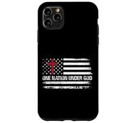 One Nation Under God Patriotic Christian Cross American Flag Case for iPhone 11 Pro Max