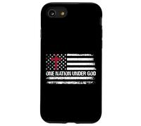 One Nation Under God Patriotic Christian Cross American Flag Case for iPhone SE (2020) / 7/8