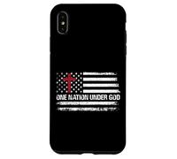 One Nation Under God Patriotic Christian Cross American Flag Case for iPhone XS Max