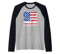 One Nation Under God Patriotic Spirit Graphic Raglan Baseball Tee