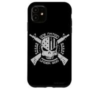 One Nation Under God Skull Flag Combat Patriotic Military Case for iPhone 11