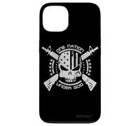 One Nation Under God Skull Flag Combat Patriotic Military Case for iPhone 13