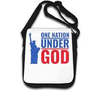 One Nation Under God Statue of Liberty USA Shoulder Bag White