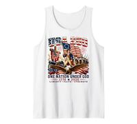 One Nation Under God US 250th Anniversary 4th July Patriotic Tank Top