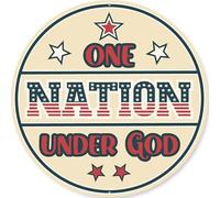 One Nation Under God USA Flag Metal Sign