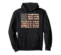 One Nation Under God Weathered American Flag Patriotic Pullover Hoodie