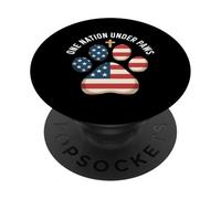 One Nation Under Paws American Flag Dog Faith USA PopSockets Adhesive PopGrip
