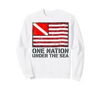 One Nation Under The Sea American Flag Scuba Diver Down Sweatshirt
