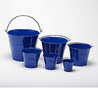 One Navy Blue 8.5cm (3.3") High Metal Bucket - Pot - Planter for Sweet Tree Kits, Plants, Favours, Storage (B9048)