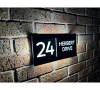 One Of A Kind Design Uk Illuminated Led House Sign 85 Leds, Laser Cut Waterproof Light, Auto On/off, 305X155mm -