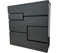 One Of A Kind Design Uk Modern Stylish Wall-Mounted Post Box Lockable - Grey