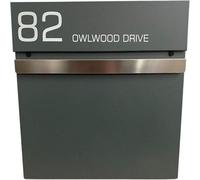 One of a Kind Design UK One Of A Kind Uk Personalized Wall-Mounted Postbox Contemporary Lockable Mailbox With Newspaper Slot Waterproof Letter Box - Grey