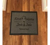 One Of A Kind Design Uk Personalised First Home Doormat -8mm Pile Housewarming Gift - 40X60Cm