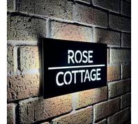 One Of A Kind Design Uk Personalised Led Illuminated House Sign With 85 Leds -305X155 mm (Black, Msl-30X15)