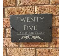 One of a Kind Design UK Personalised Slate House Sign 30x20cm Custom Engraved Door Number Plaque, Weatherproof Address Plate, UV Stable Gate Sign