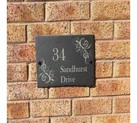 One Of A Kind Design Uk Personalised Slate Uv Stable House Sign, House Number Plaque, Engraved, Gate Sign- 300X200mm Slate