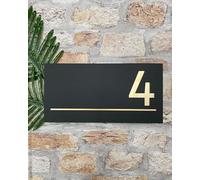 One of Kind UK Personalized Modern House Sign Floating Acrylic Door Number Plaque Laser Cut, UV Stable, Weatherproof, Black Backing Stylish Address Sign for Home, Office, Bar & Gate - 40x20cm
