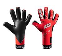 ONE OG1 Doubters Junior Goalkeeper Gloves - Negative Cut - Pro Contact Latex - Strapless with Optional Strap - Lightweight Fit - Coral Combustion 3