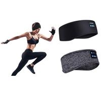 One or Two Headband Wireless V 5.0 Bluetooth Headphones: Black/Two
