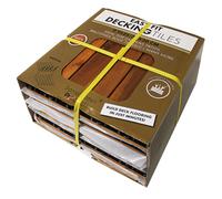 (One Pack (9 Tiles)) Easy Fit Wooden Click Deck Decking Tiles Hardwood Patio Garden Outdoor Balcony