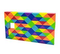 One Pack Magic Snake Cube Puzzle Twist Puzzle Brain Teaser Educational Toy Birthday Christmas Party Bag Fillers Stocking fillers for Kids Rainbow color Multicolor (108 Segment Blocks)
