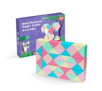 One Pack of Magic Snake Cube Puzzle-Snake Birthday Christmas Party Bag Fillers Stocking fillers for Kids Twist Puzzle Brain Teaser Educational toys Macaron Multi color (48 Blocks)