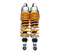 One Pair 305/320/330/340/345/350/360mm 8mm Spring Motorcycle Rear Adjustable Suspension Shock Absorber(330mm yellow)