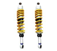 One Pair 305/320/330/340/345/350/360mm 8mm Spring Motorcycle Rear Adjustable Suspension Shock Absorber(360mm yellow)