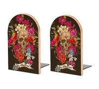 One Pair Book Ends for Shelves, Day Of The Dead Bookends for Office And School
