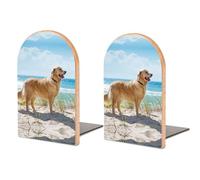 One Pair Book Ends for Shelves, Golden Retriever Bookends for Office And School