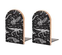 One Pair Book Ends for Shelves, Jurassic Dinosaurs Bookends for Office And School