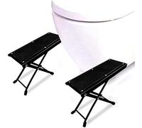 One Pair Folding Squatting Stool | Multi-Function Foldable 4-9" Height Squatting Toilet Step Stool | Multi-Function Toilet Stool Portable Step for Home Bathroom (Black)