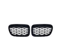 One Pair Front Grill Diamond Kidney Grilles Compatible For BMW X3 F25 2010 2011 2012 2013 Chrome Meteor Style Car Replacement Part(Black)