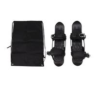 One Pair Mini Short Ski Skates Black Easy Direction Control Adjustable Short Mini Ski Skates for Snowboard Skiing