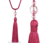 One Pair Of Jones Interiors Fuchsia Pixi Rope Tassel Designer Curtain Tie Backs